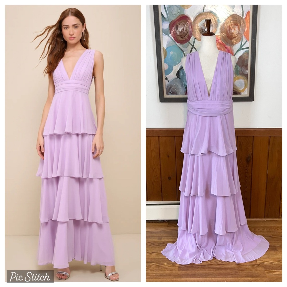 Lulu’s Amazing Evening Lavender Tiered Maxi Dress!